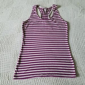 Mossimo Racerback Tank w/ Cream and Purple Stripes